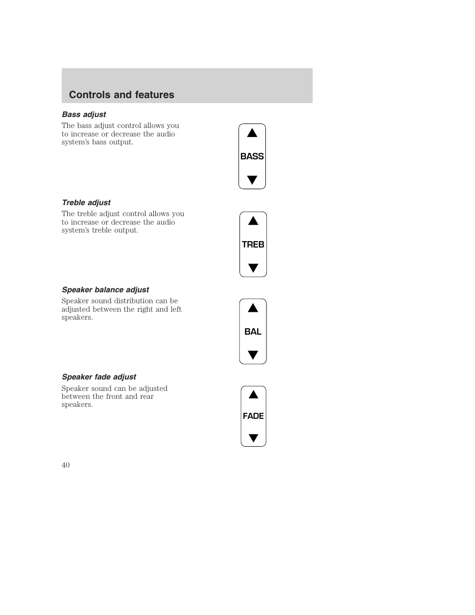 Controls and features | FORD F-250 User Manual | Page 40 / 256