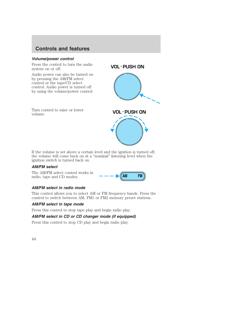 Controls and features | FORD F-250 User Manual | Page 44 / 256