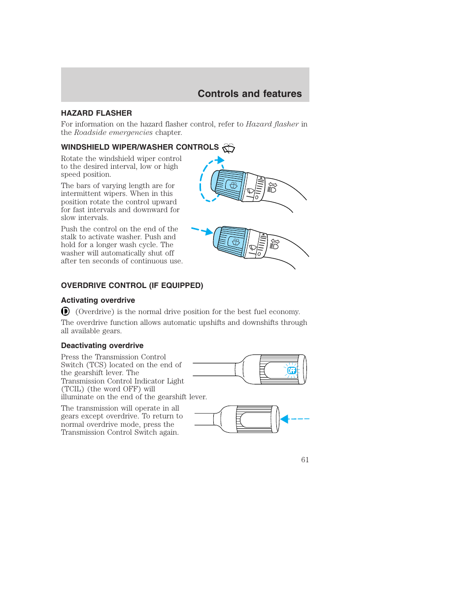 Controls and features | FORD F-250 User Manual | Page 61 / 256