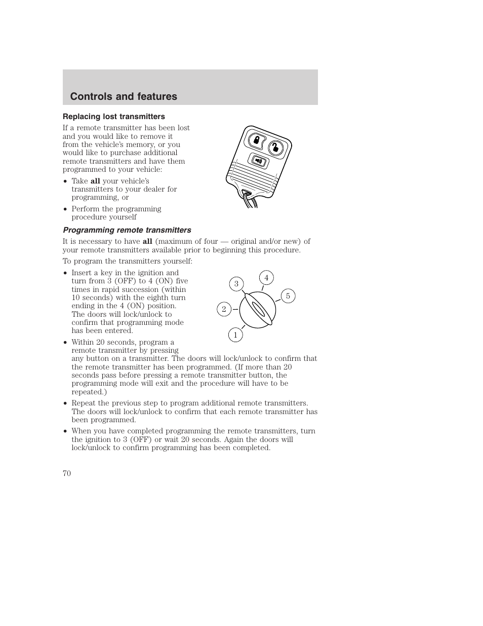 Controls and features | FORD F-250 User Manual | Page 70 / 256