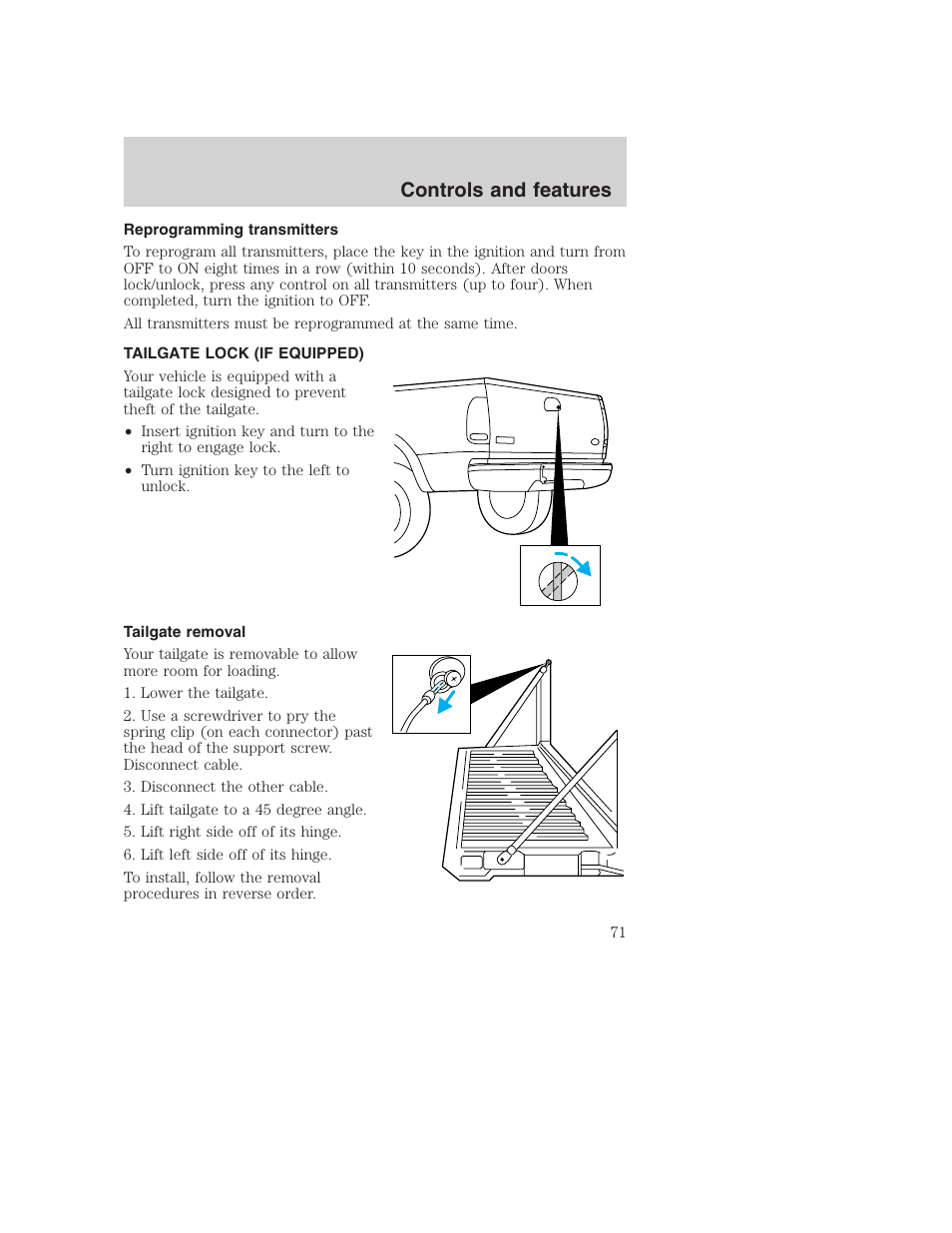 Controls and features | FORD F-250 User Manual | Page 71 / 256