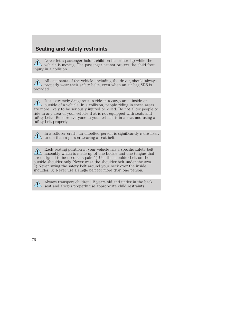 Seating and safety restraints | FORD F-250 User Manual | Page 76 / 256