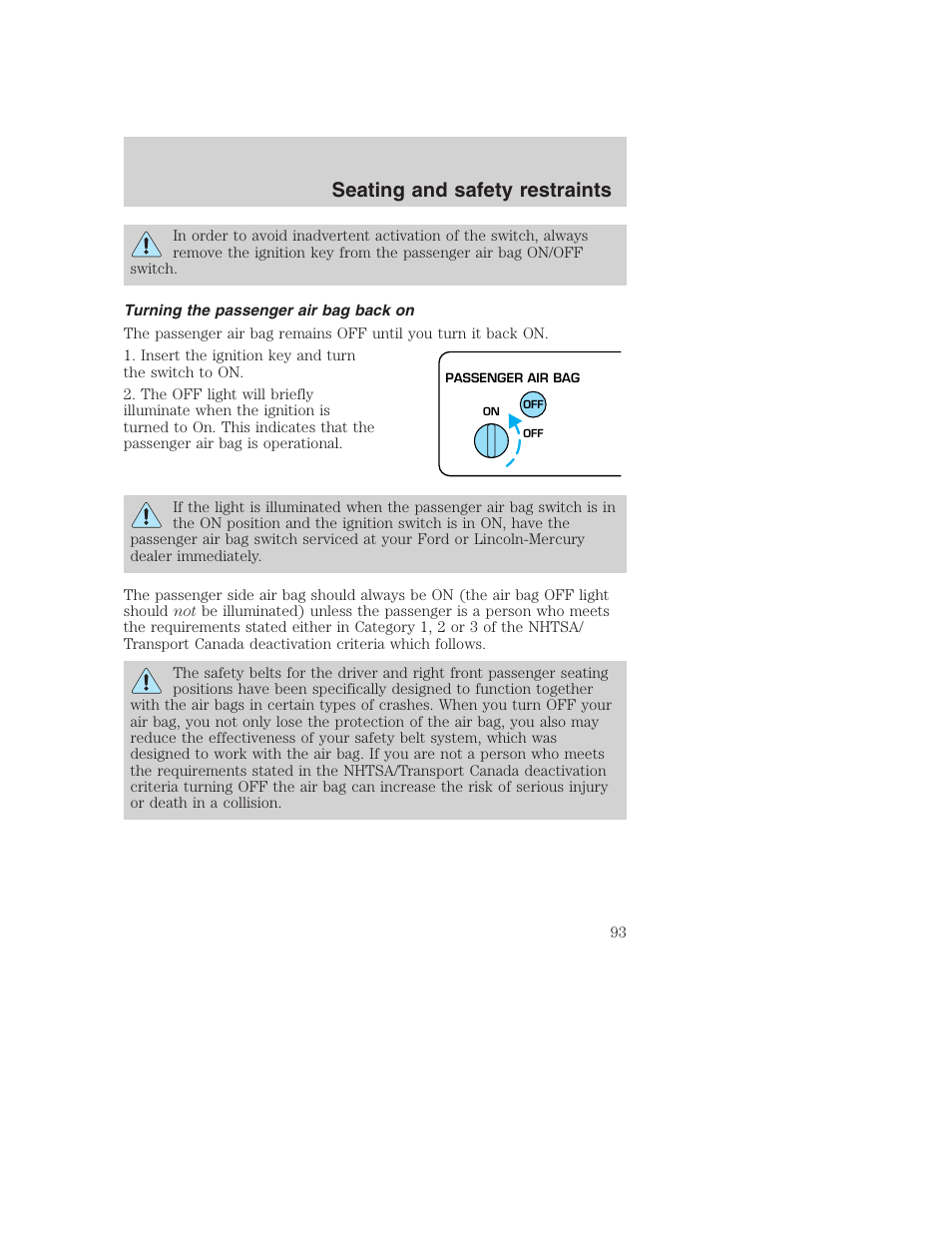 Seating and safety restraints | FORD F-250 User Manual | Page 93 / 256