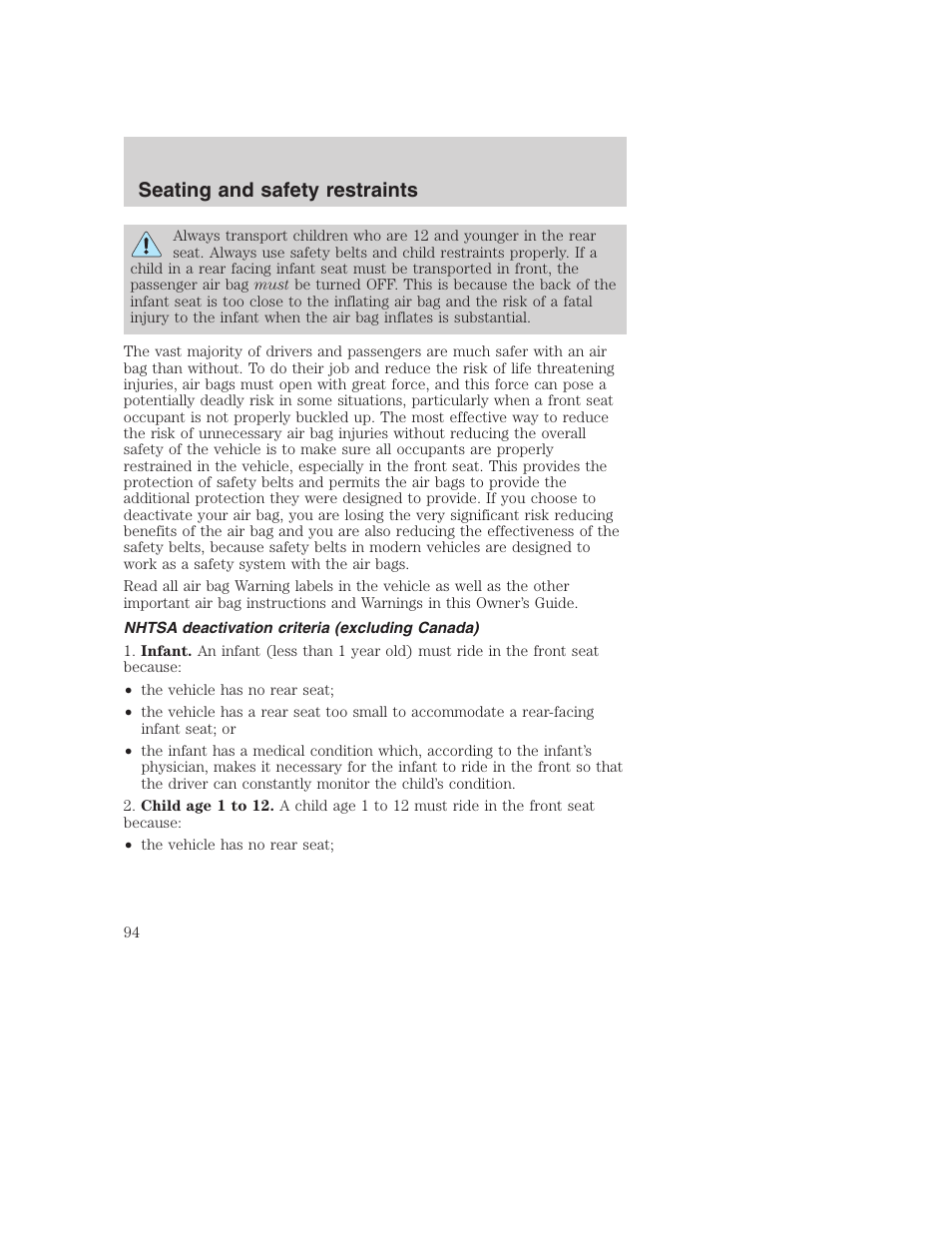 Seating and safety restraints | FORD F-250 User Manual | Page 94 / 256