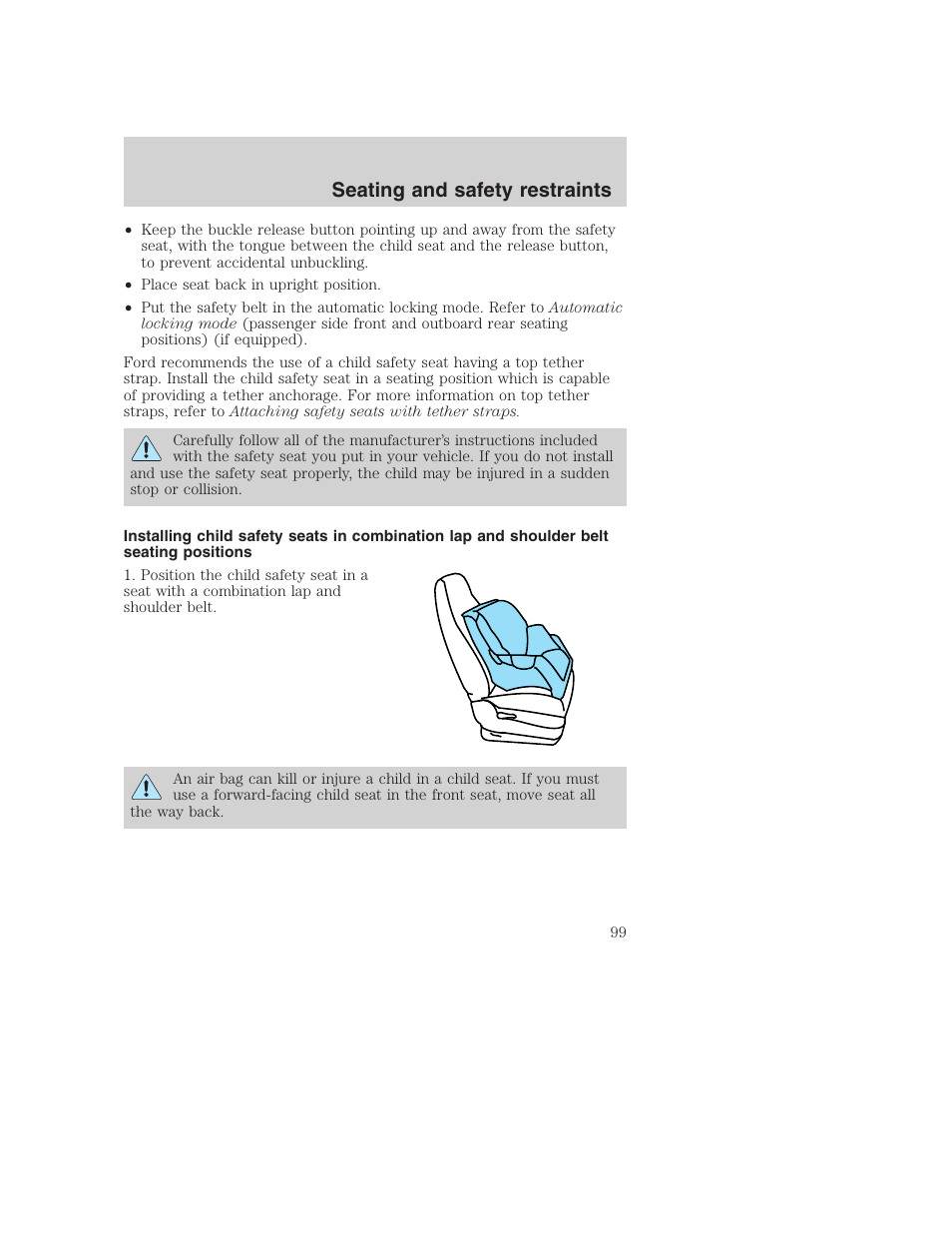 Seating and safety restraints | FORD F-250 User Manual | Page 99 / 256