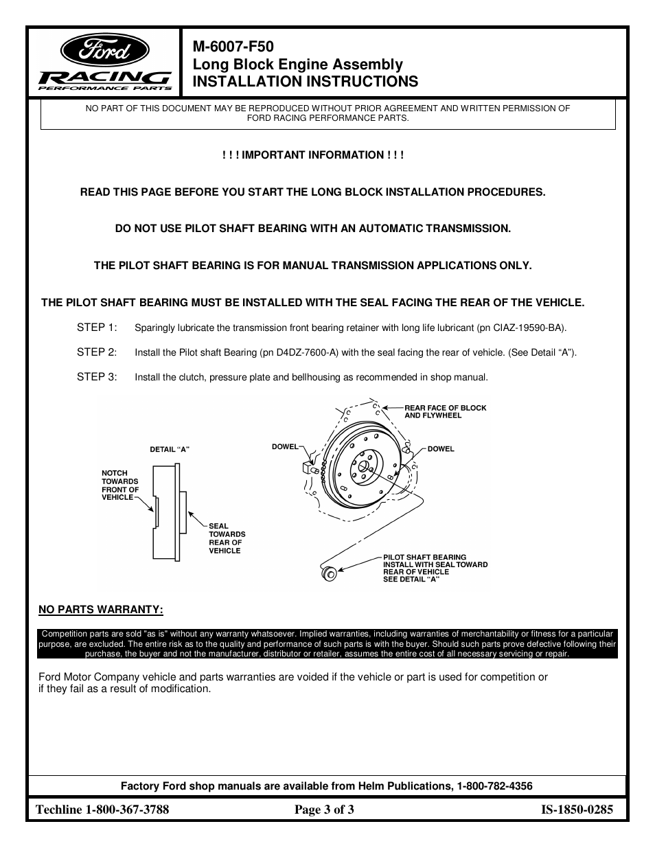 FORD M-6007-F50 User Manual | Page 3 / 3