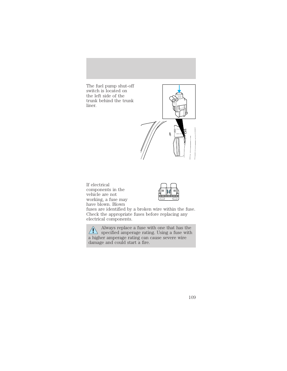 Roadside emergencies | FORD 1998 Mustang User Manual | Page 109 / 192