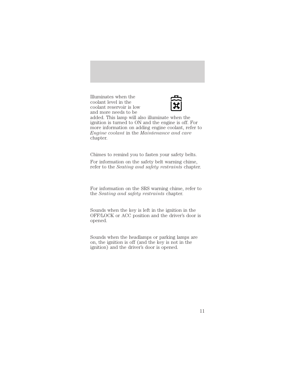 Instrumentation | FORD 1998 Mustang User Manual | Page 11 / 192