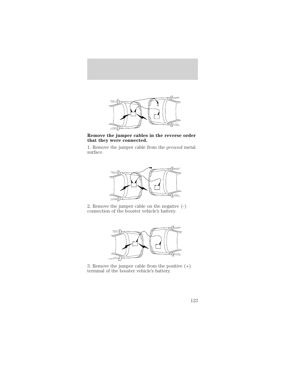 Roadside emergencies | FORD 1998 Mustang User Manual | Page 123 / 192