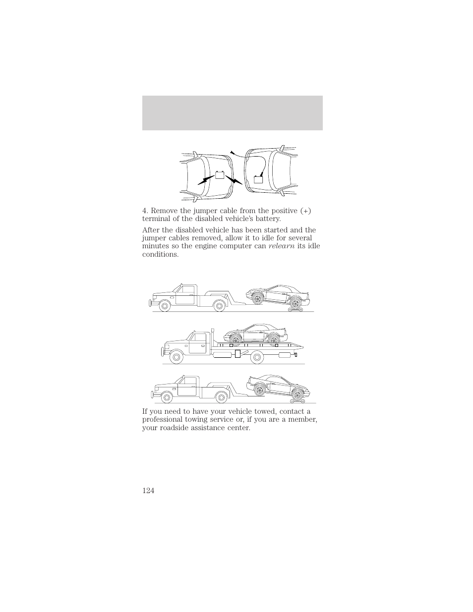 Roadside emergencies | FORD 1998 Mustang User Manual | Page 124 / 192