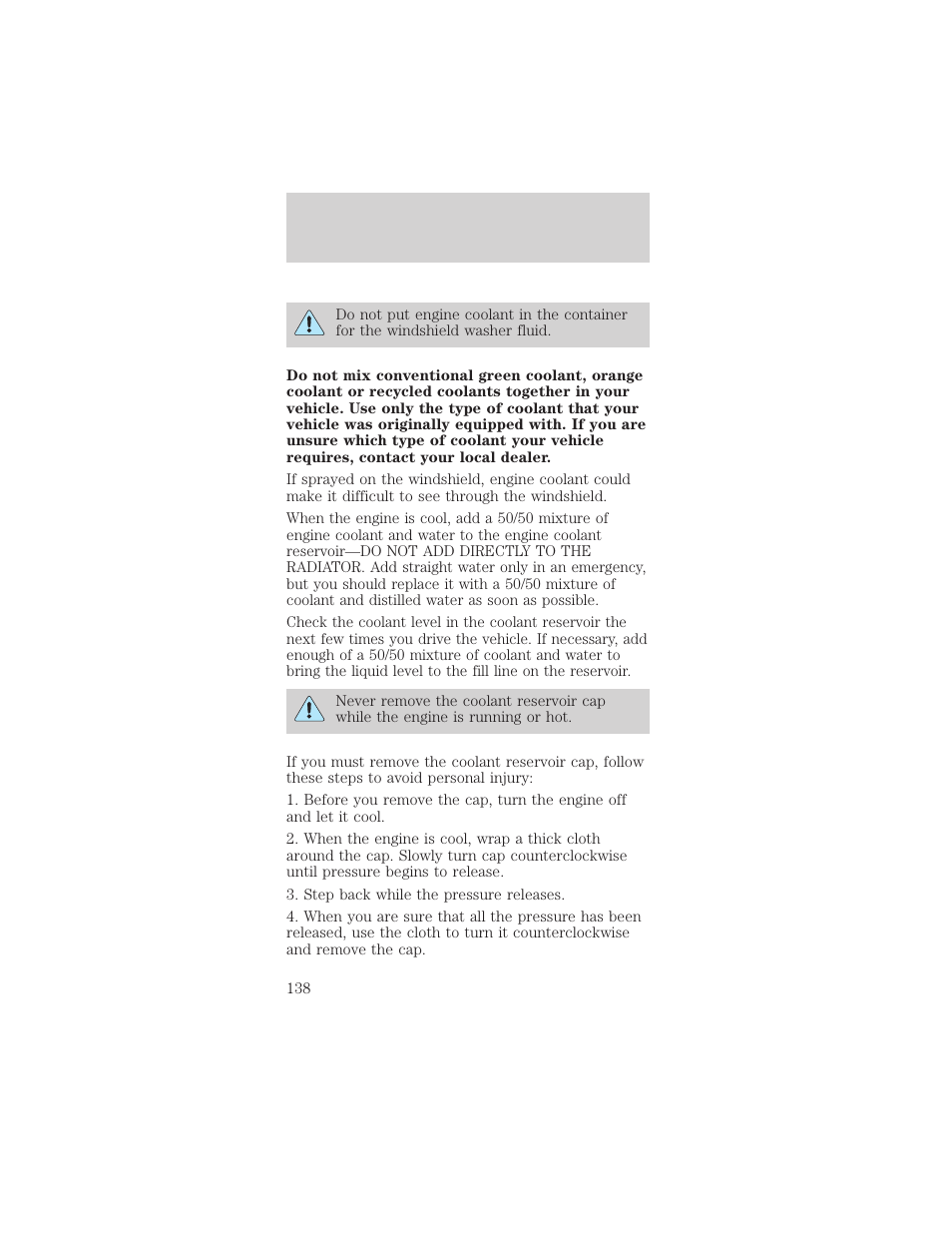 Maintenance and care | FORD 1998 Mustang User Manual | Page 138 / 192