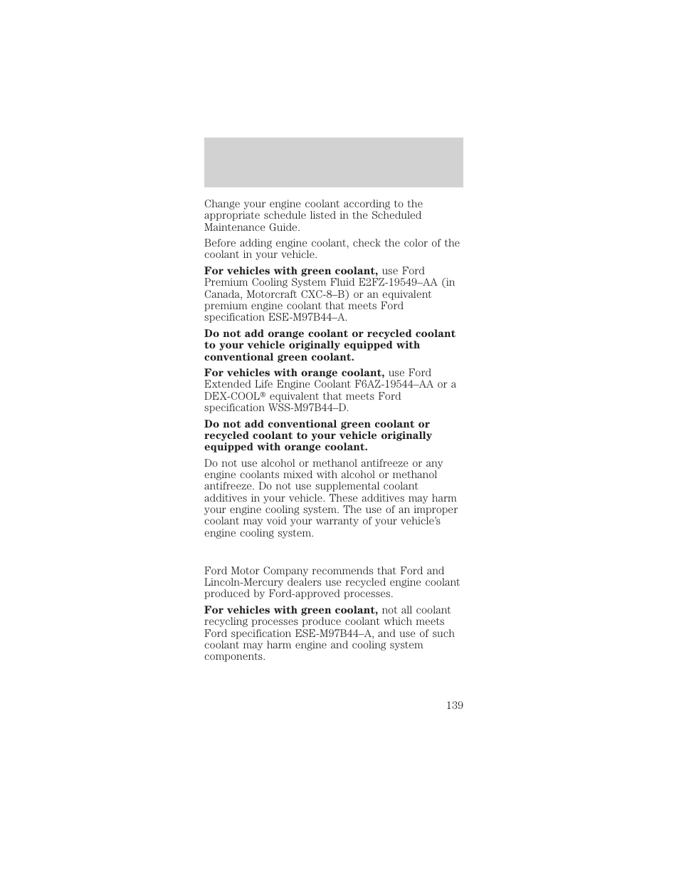 Maintenance and care | FORD 1998 Mustang User Manual | Page 139 / 192