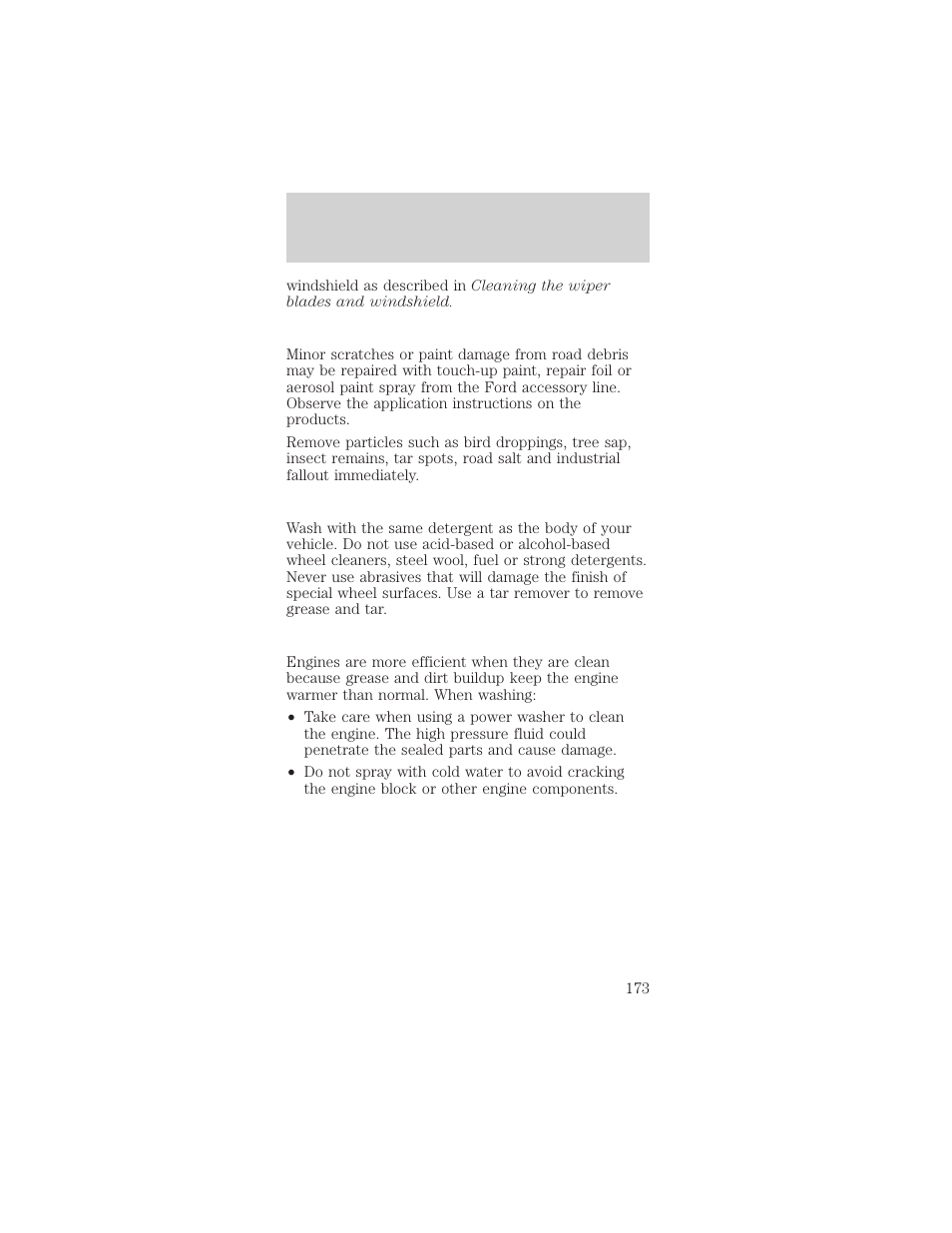 Maintenance and care | FORD 1998 Mustang User Manual | Page 173 / 192