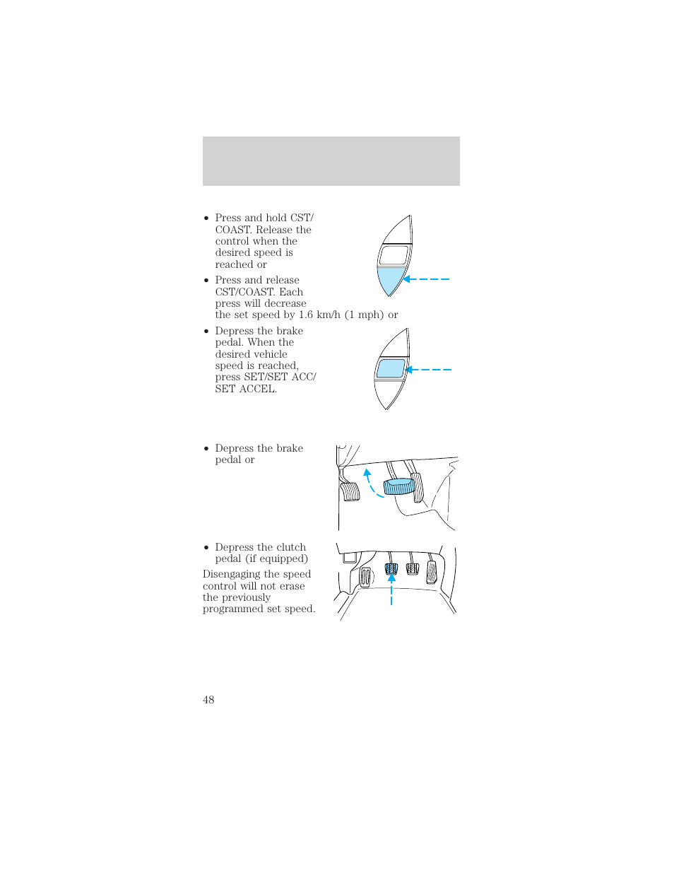 Controls and features | FORD 1998 Mustang User Manual | Page 48 / 192