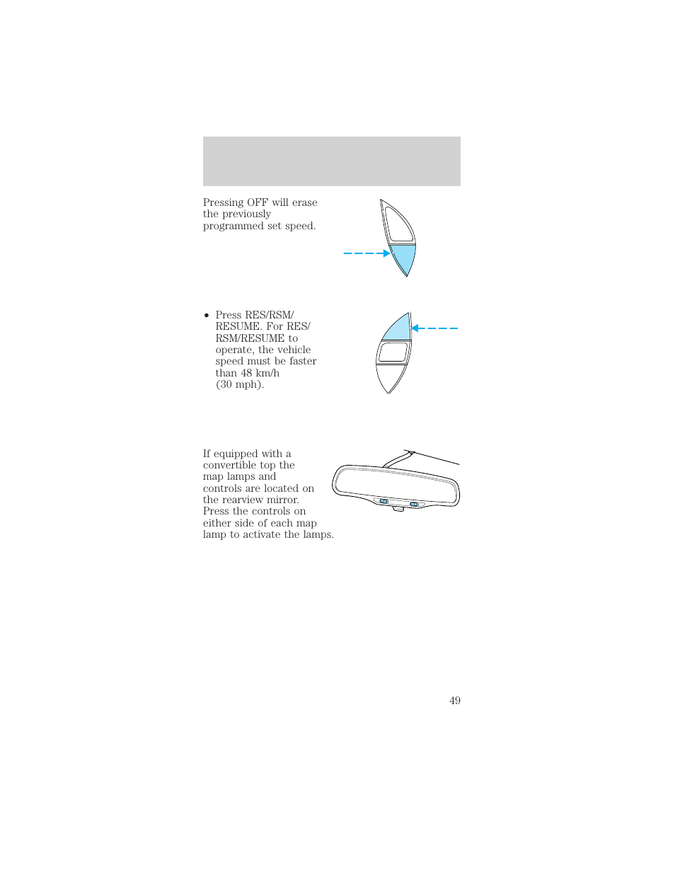 Controls and features | FORD 1998 Mustang User Manual | Page 49 / 192