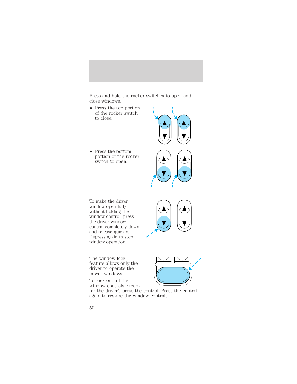 Controls and features | FORD 1998 Mustang User Manual | Page 50 / 192