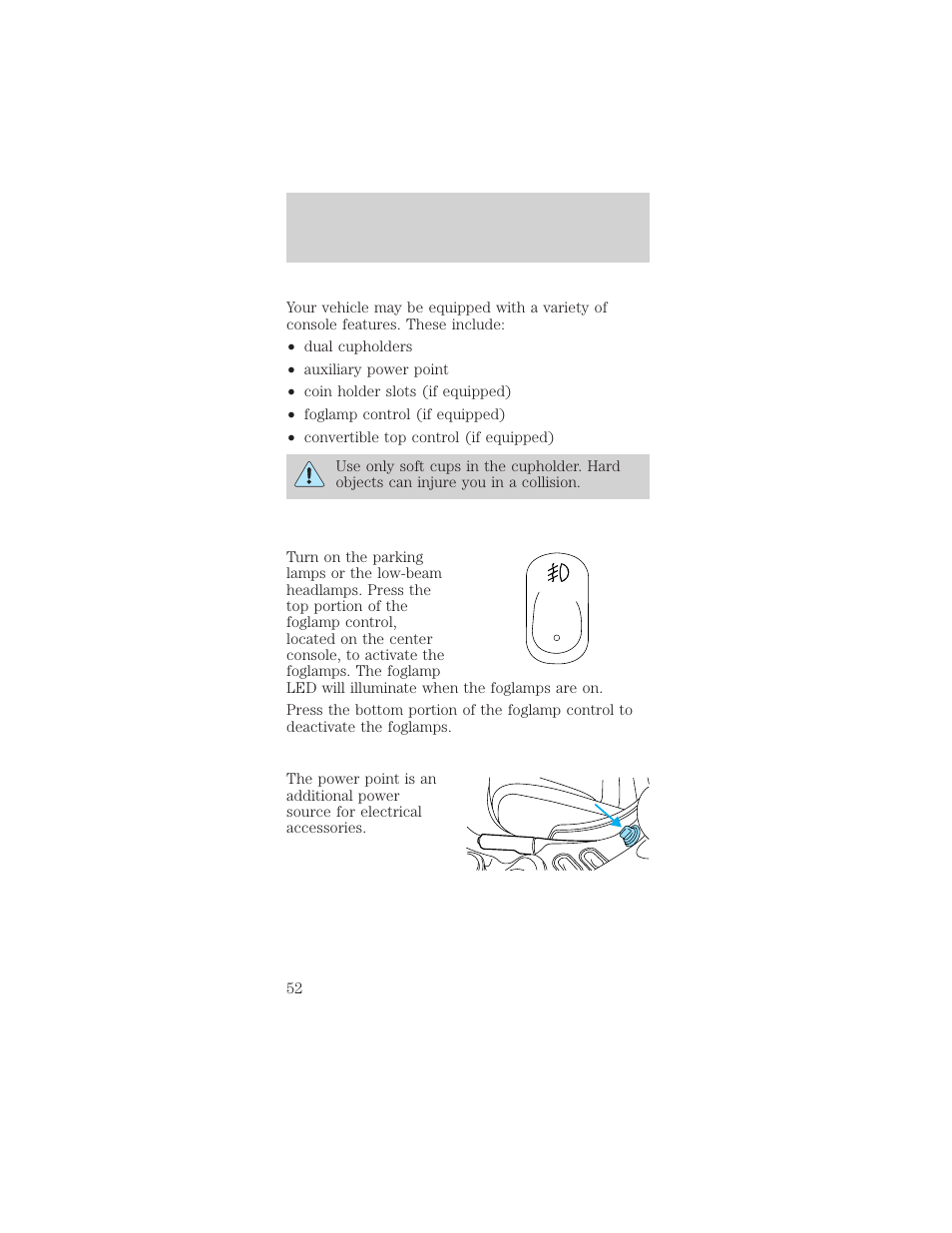 Controls and features | FORD 1998 Mustang User Manual | Page 52 / 192