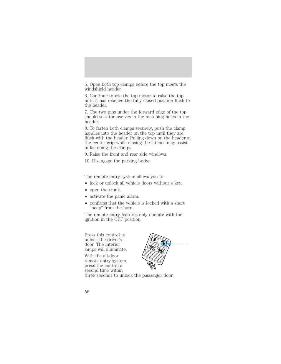 Controls and features | FORD 1998 Mustang User Manual | Page 56 / 192