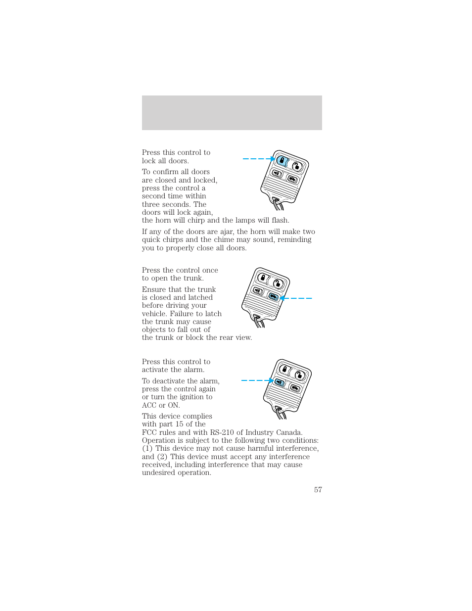 Controls and features | FORD 1998 Mustang User Manual | Page 57 / 192