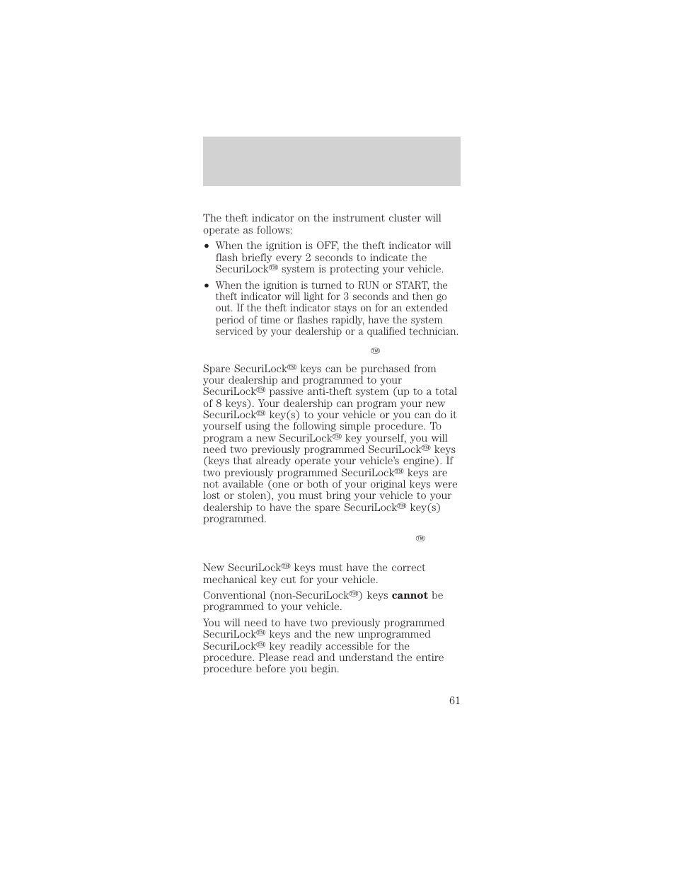 Controls and features | FORD 1998 Mustang User Manual | Page 61 / 192
