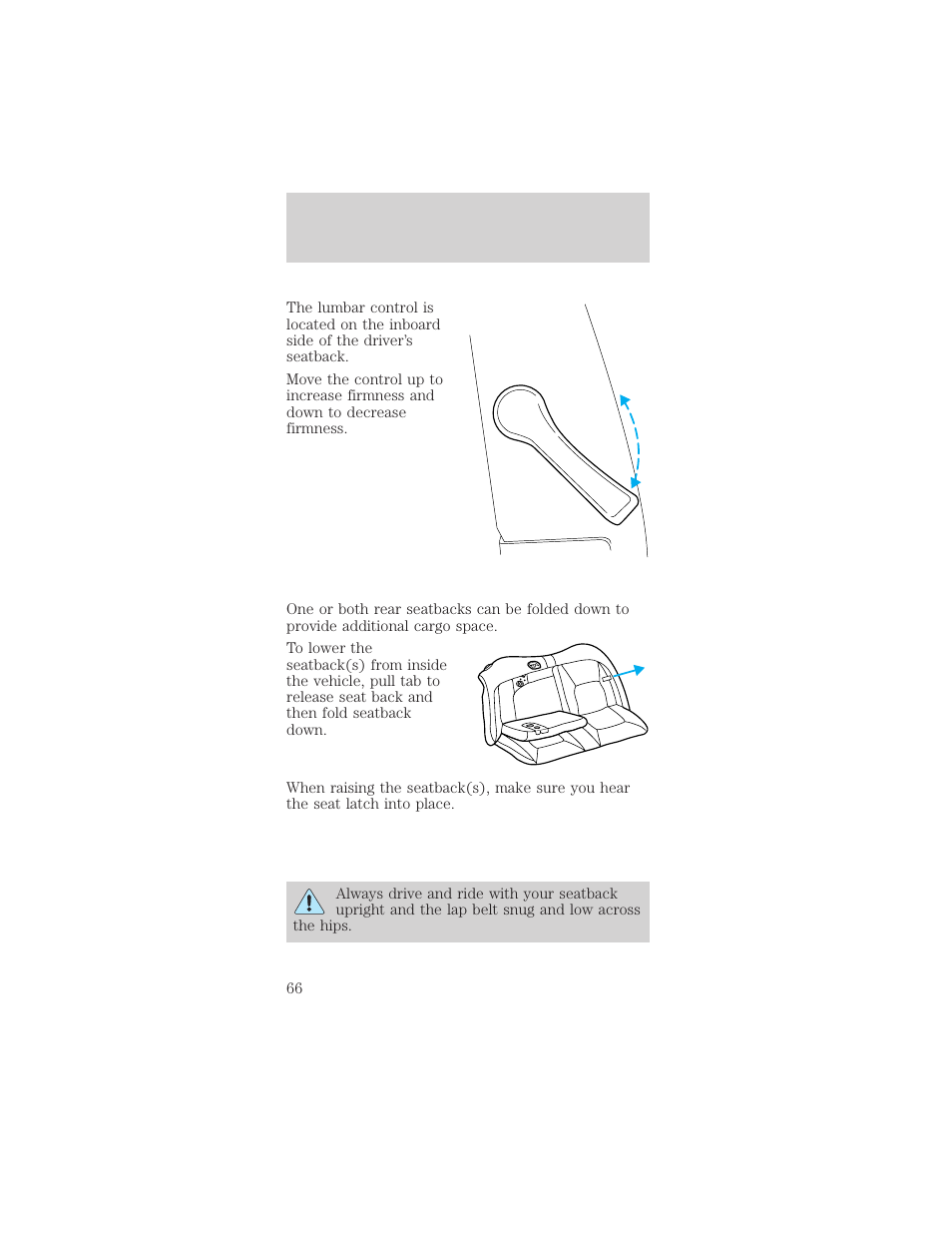 Seating and safety restraints | FORD 1998 Mustang User Manual | Page 66 / 192