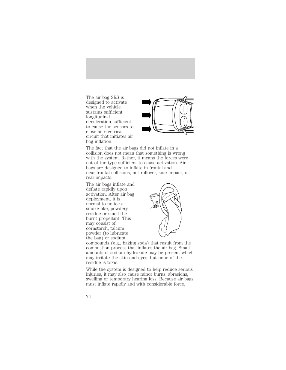 Seating and safety restraints | FORD 1998 Mustang User Manual | Page 74 / 192