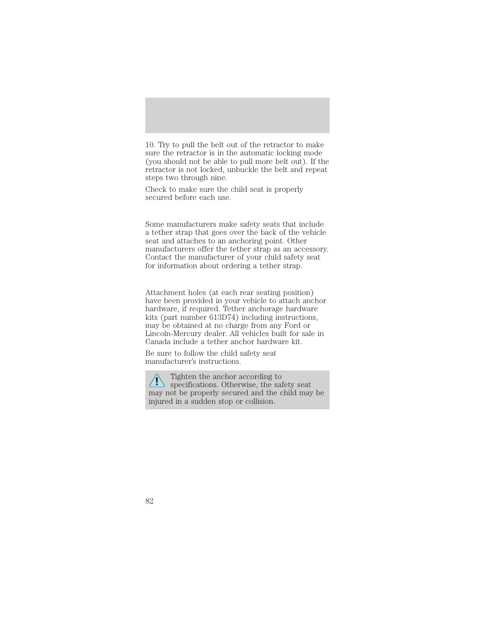 Seating and safety restraints | FORD 1998 Mustang User Manual | Page 82 / 192