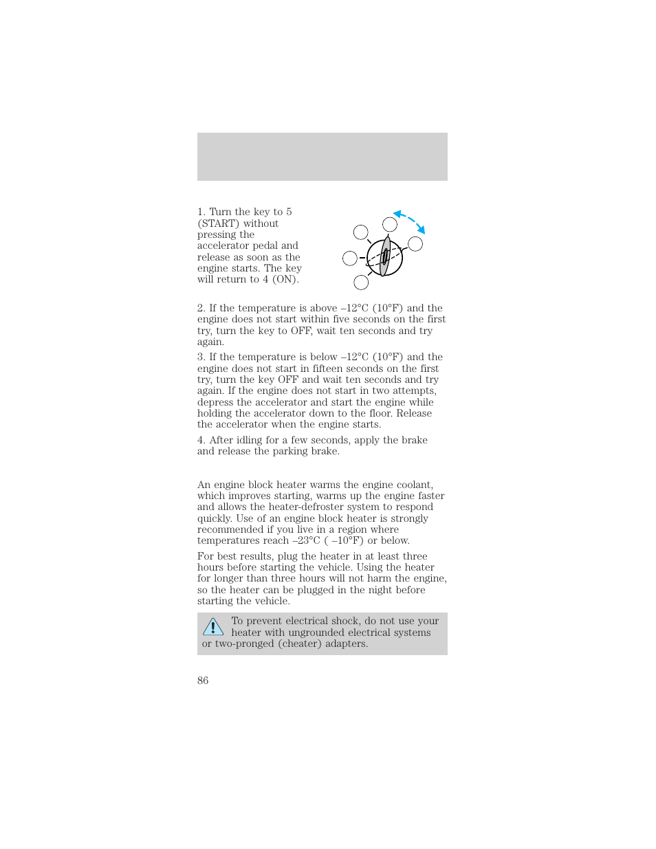 Starting | FORD 1998 Mustang User Manual | Page 86 / 192
