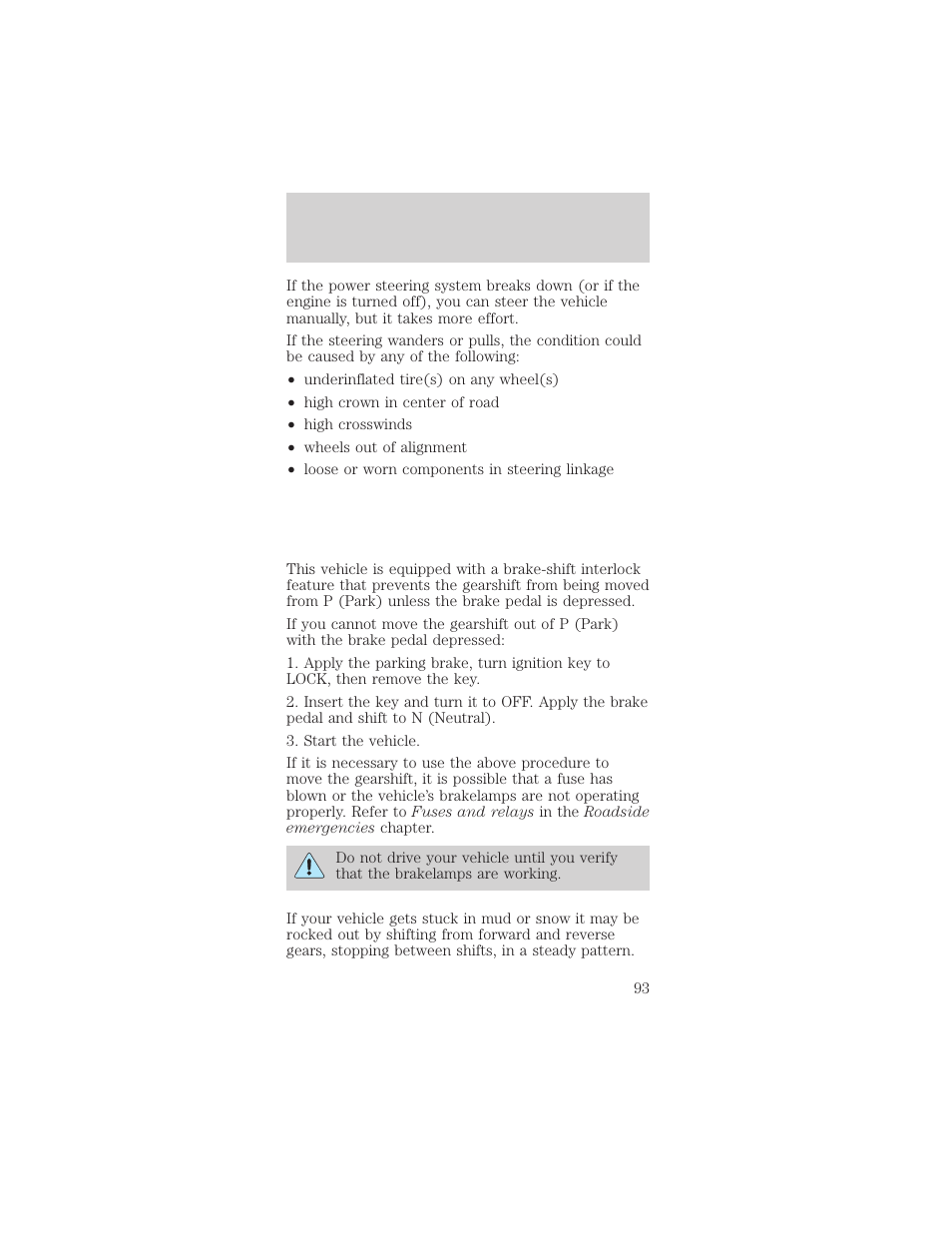 Driving | FORD 1998 Mustang User Manual | Page 93 / 192