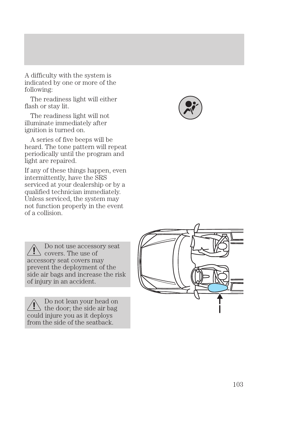 Seating and safety restraints | FORD 2000 Focus User Manual | Page 103 / 280