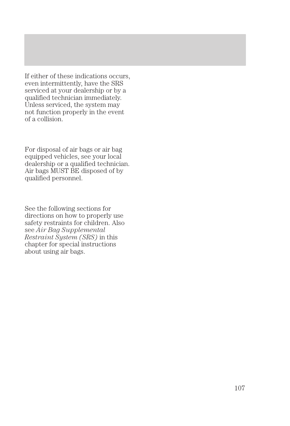 Seating and safety restraints | FORD 2000 Focus User Manual | Page 107 / 280