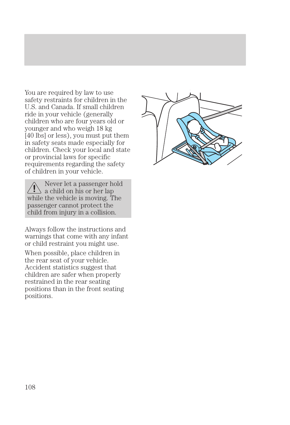 Seating and safety restraints | FORD 2000 Focus User Manual | Page 108 / 280