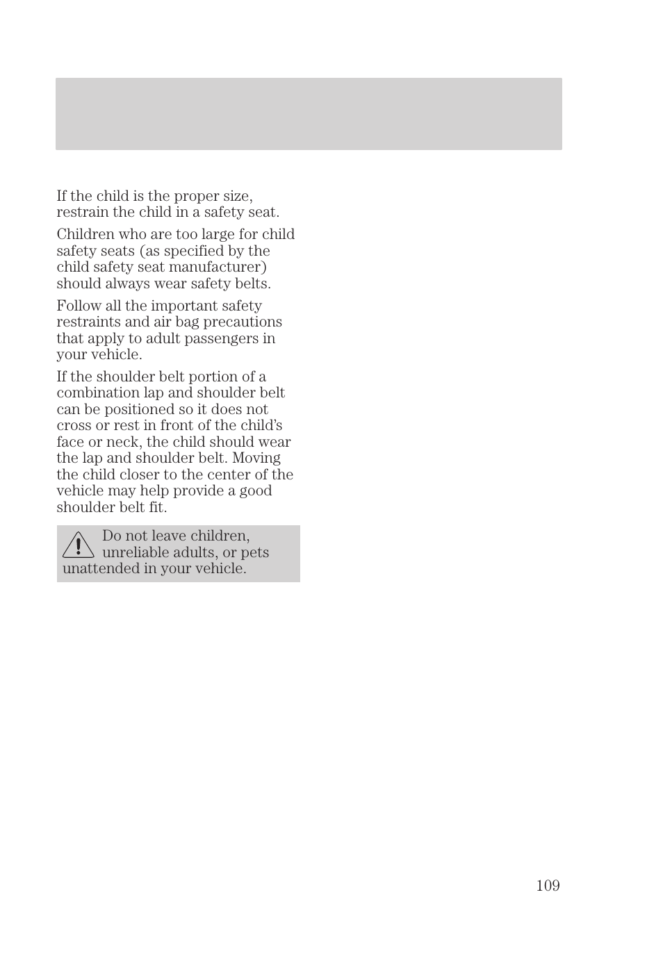 Seating and safety restraints | FORD 2000 Focus User Manual | Page 109 / 280