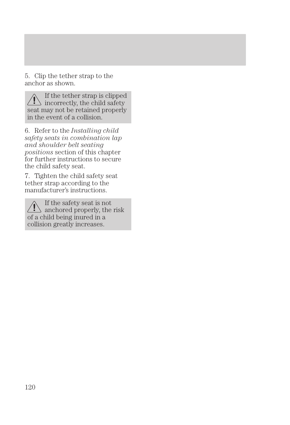 Seating and safety restraints | FORD 2000 Focus User Manual | Page 120 / 280