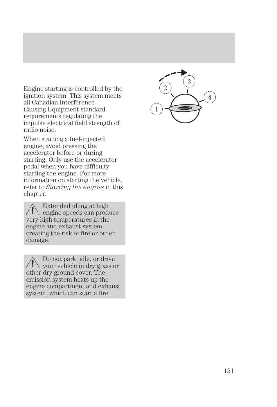 Starting | FORD 2000 Focus User Manual | Page 121 / 280