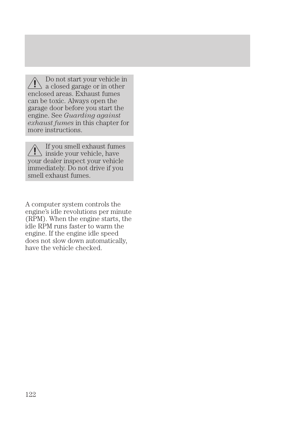 Starting | FORD 2000 Focus User Manual | Page 122 / 280