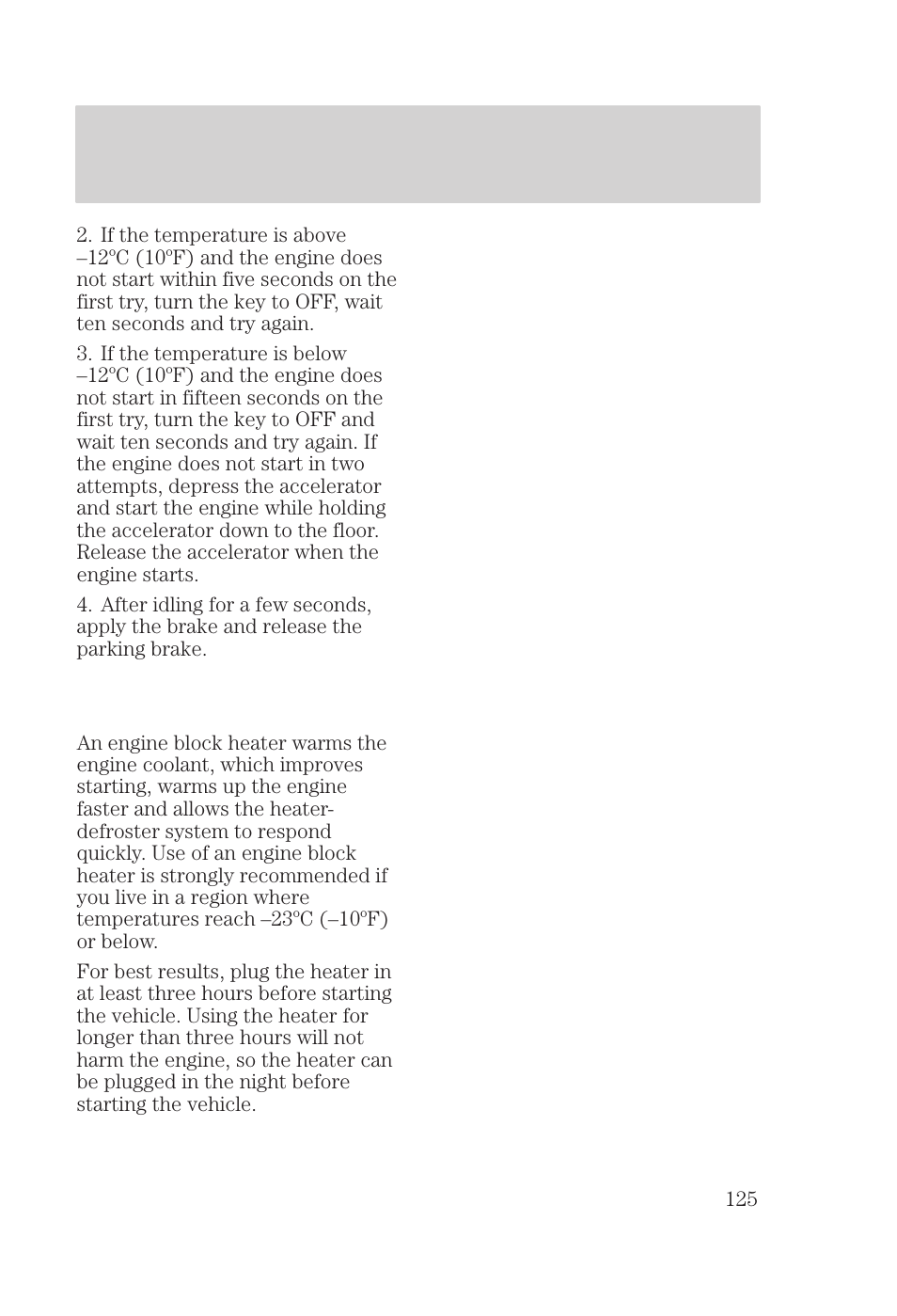 Starting | FORD 2000 Focus User Manual | Page 125 / 280