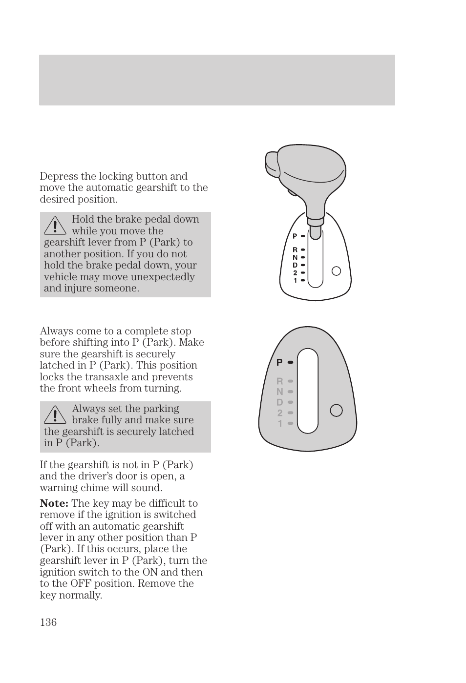 Driving | FORD 2000 Focus User Manual | Page 136 / 280