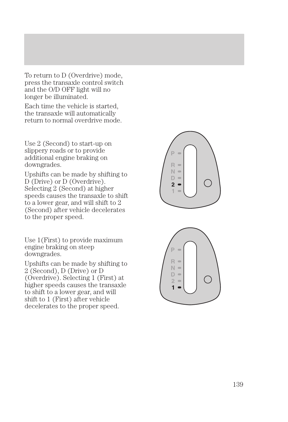 Driving | FORD 2000 Focus User Manual | Page 139 / 280