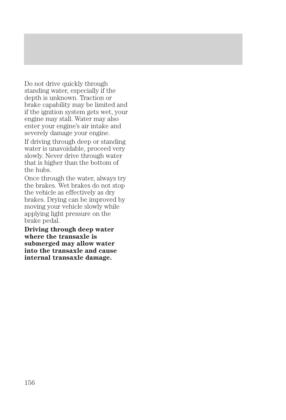 Driving | FORD 2000 Focus User Manual | Page 156 / 280