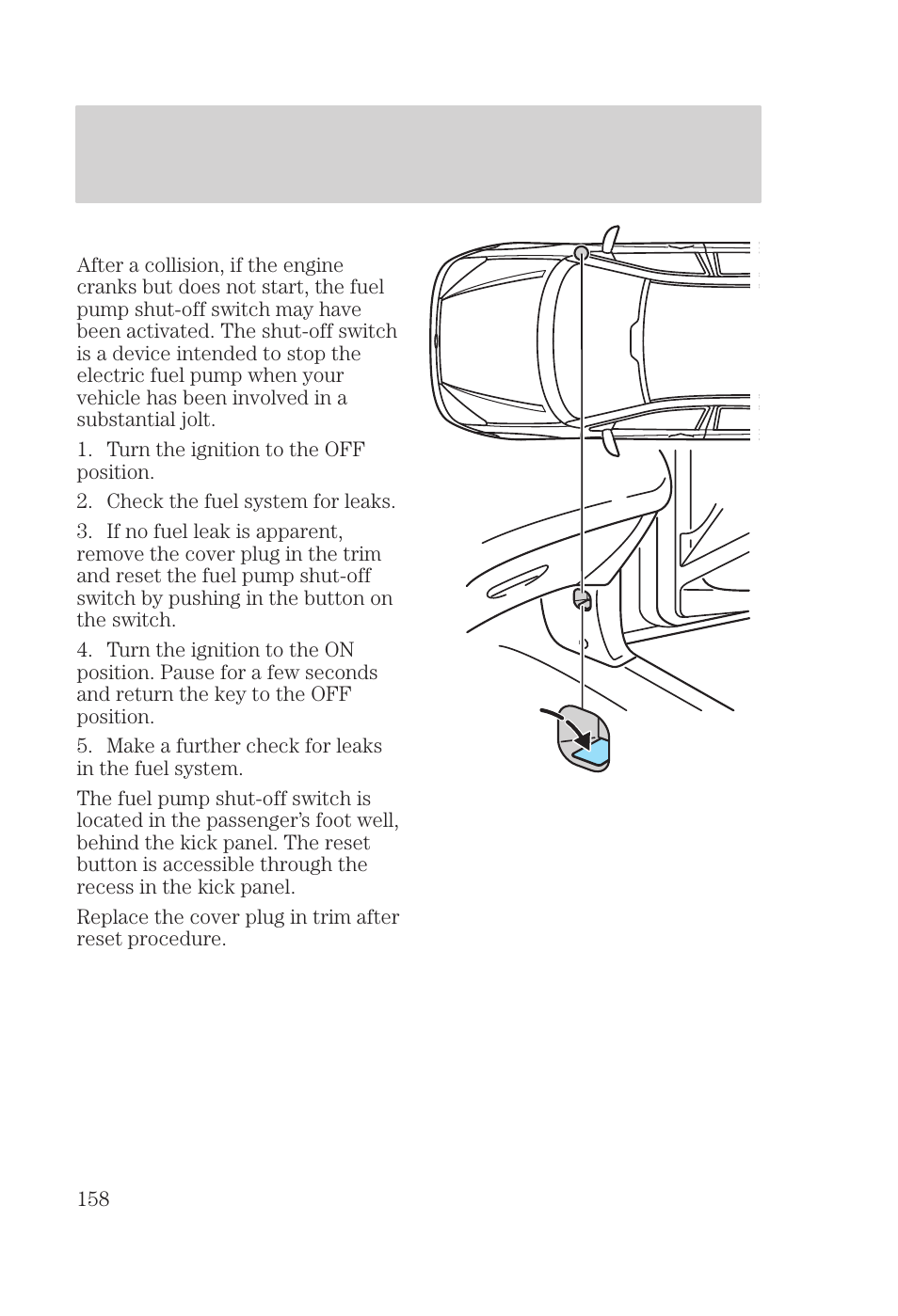 Roadside emergencies | FORD 2000 Focus User Manual | Page 158 / 280