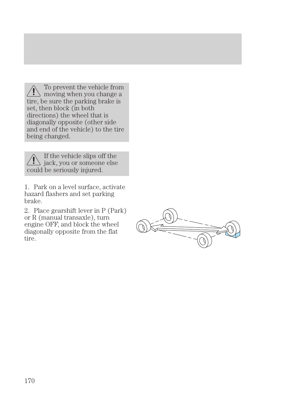 Roadside emergencies | FORD 2000 Focus User Manual | Page 170 / 280