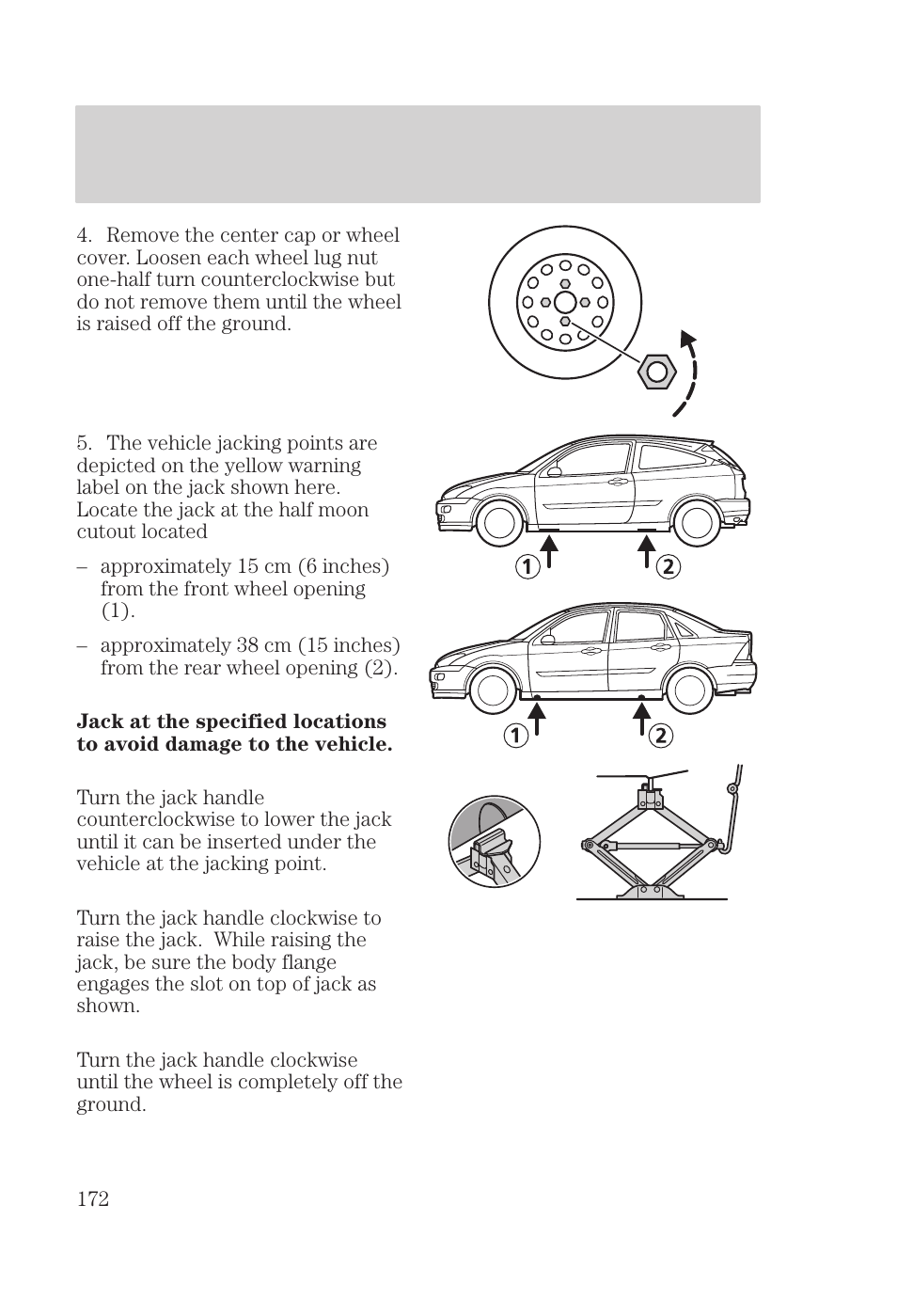 Roadside emergencies | FORD 2000 Focus User Manual | Page 172 / 280