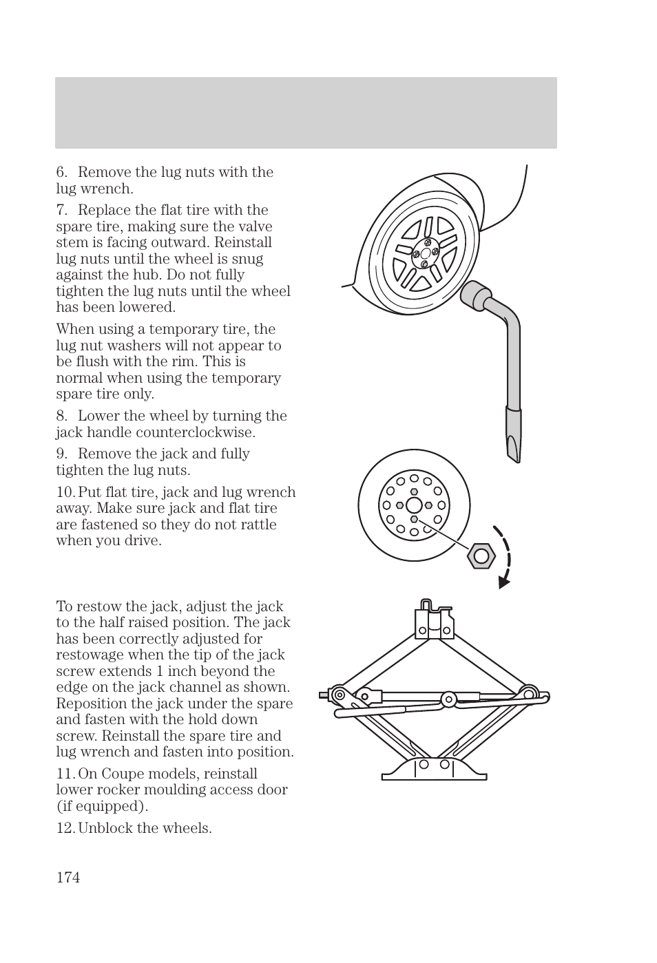 Roadside emergencies | FORD 2000 Focus User Manual | Page 174 / 280