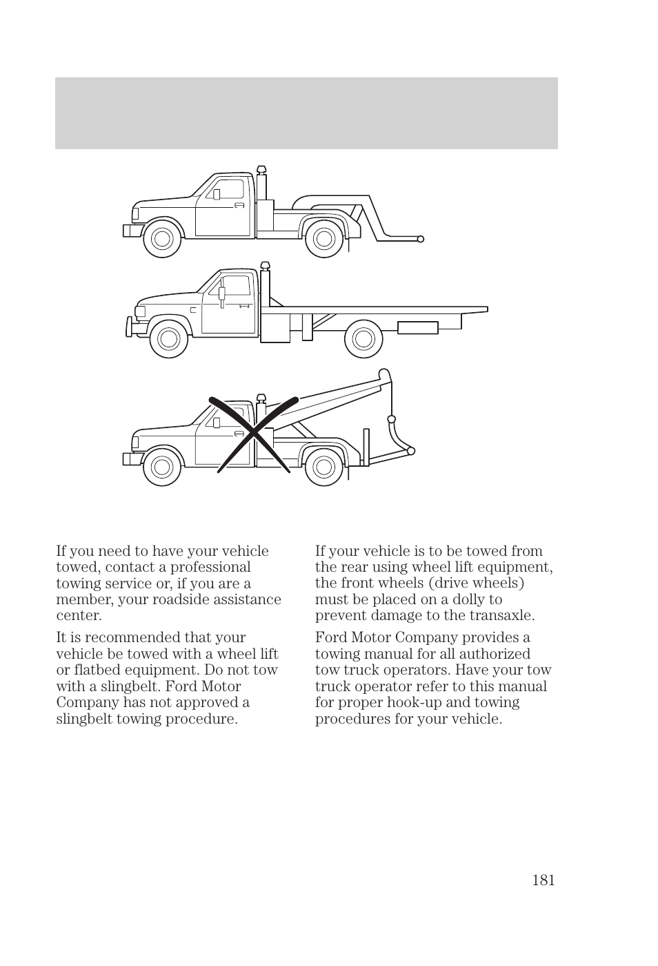 Roadside emergencies | FORD 2000 Focus User Manual | Page 181 / 280