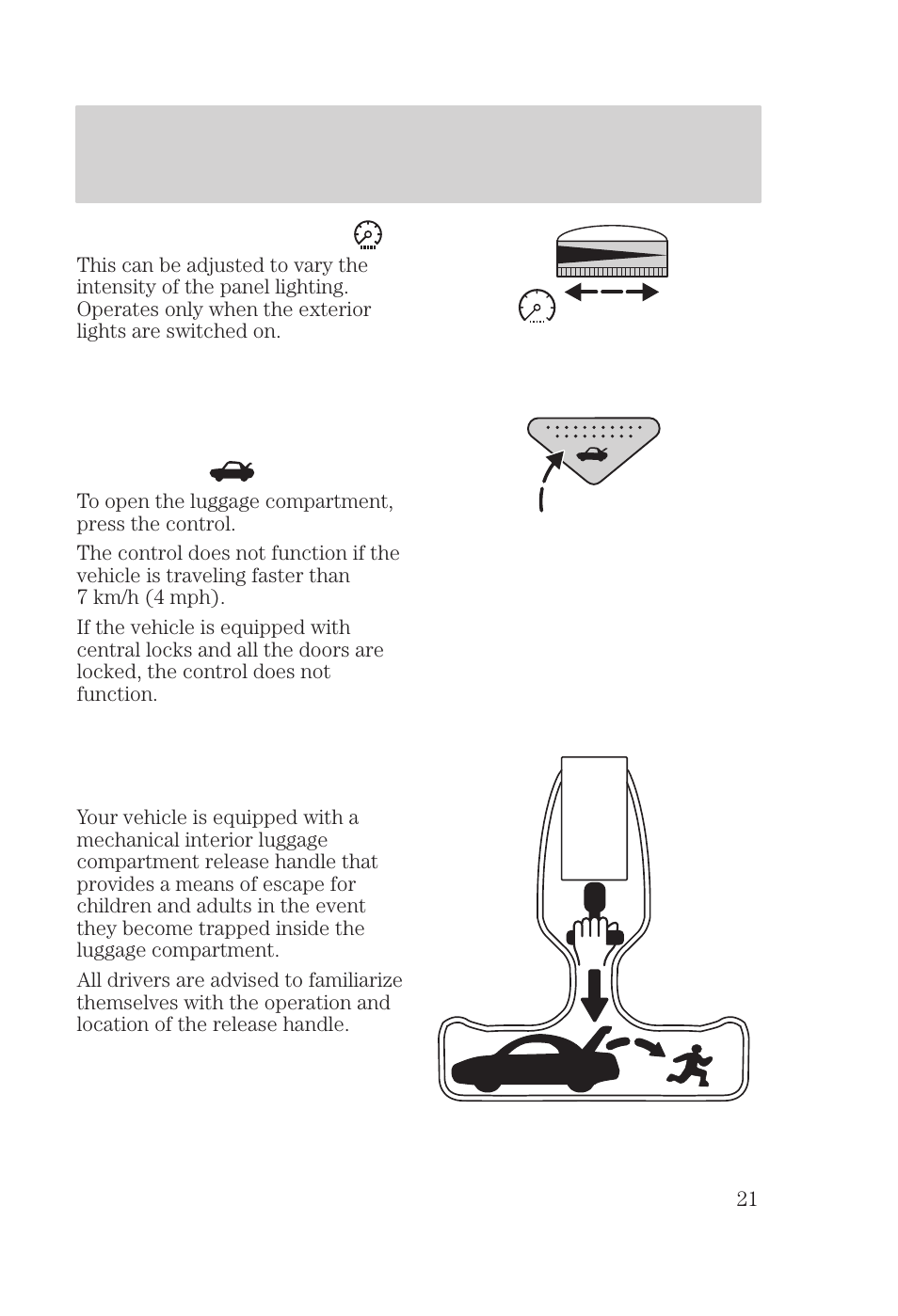 Controls and features | FORD 2000 Focus User Manual | Page 21 / 280