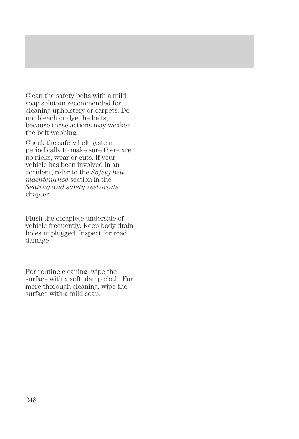 Maintenance and care | FORD 2000 Focus User Manual | Page 248 / 280