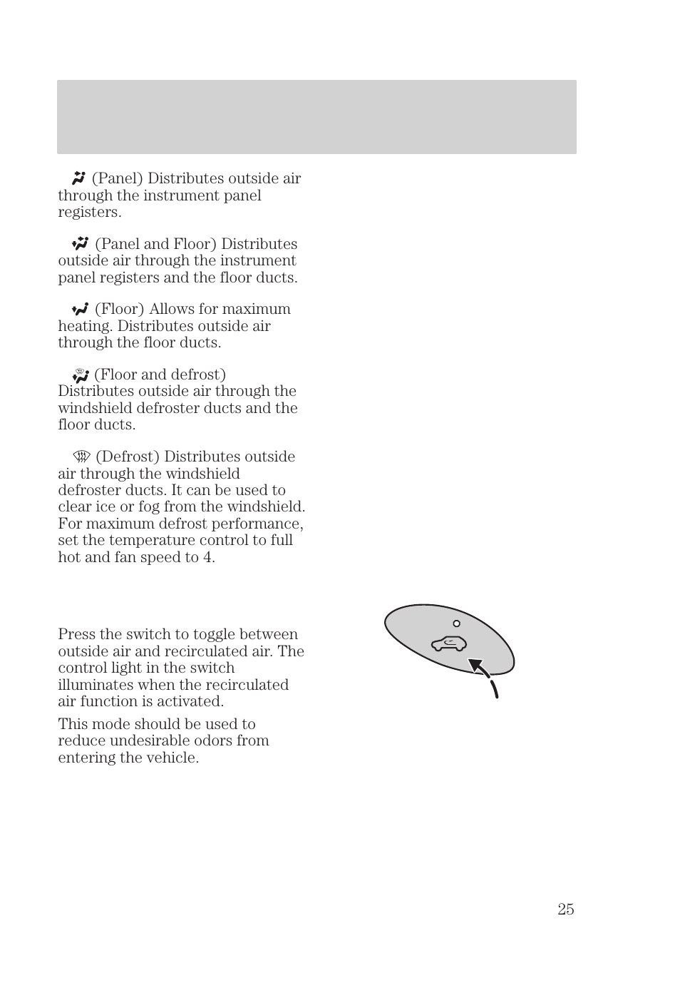 Controls and features | FORD 2000 Focus User Manual | Page 25 / 280