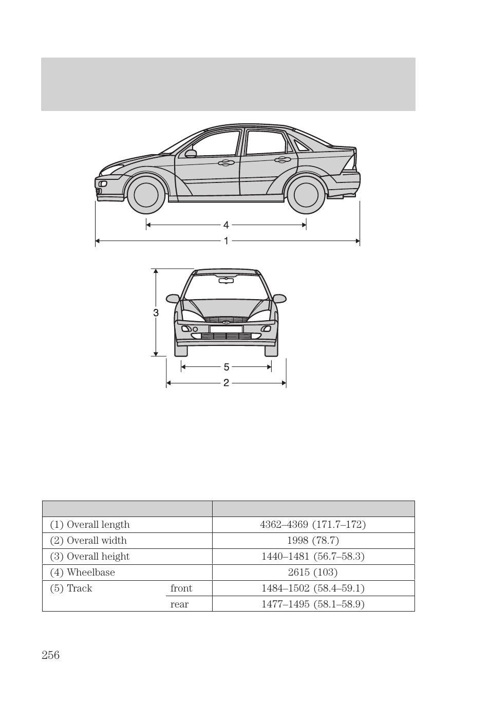 Capacities and specifications | FORD 2000 Focus User Manual | Page 256 / 280