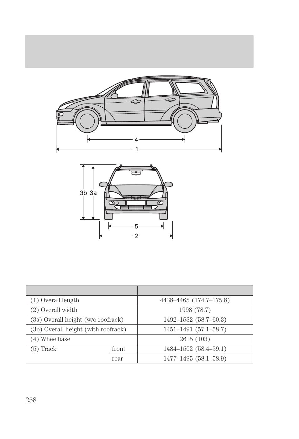 Capacities and specifications | FORD 2000 Focus User Manual | Page 258 / 280